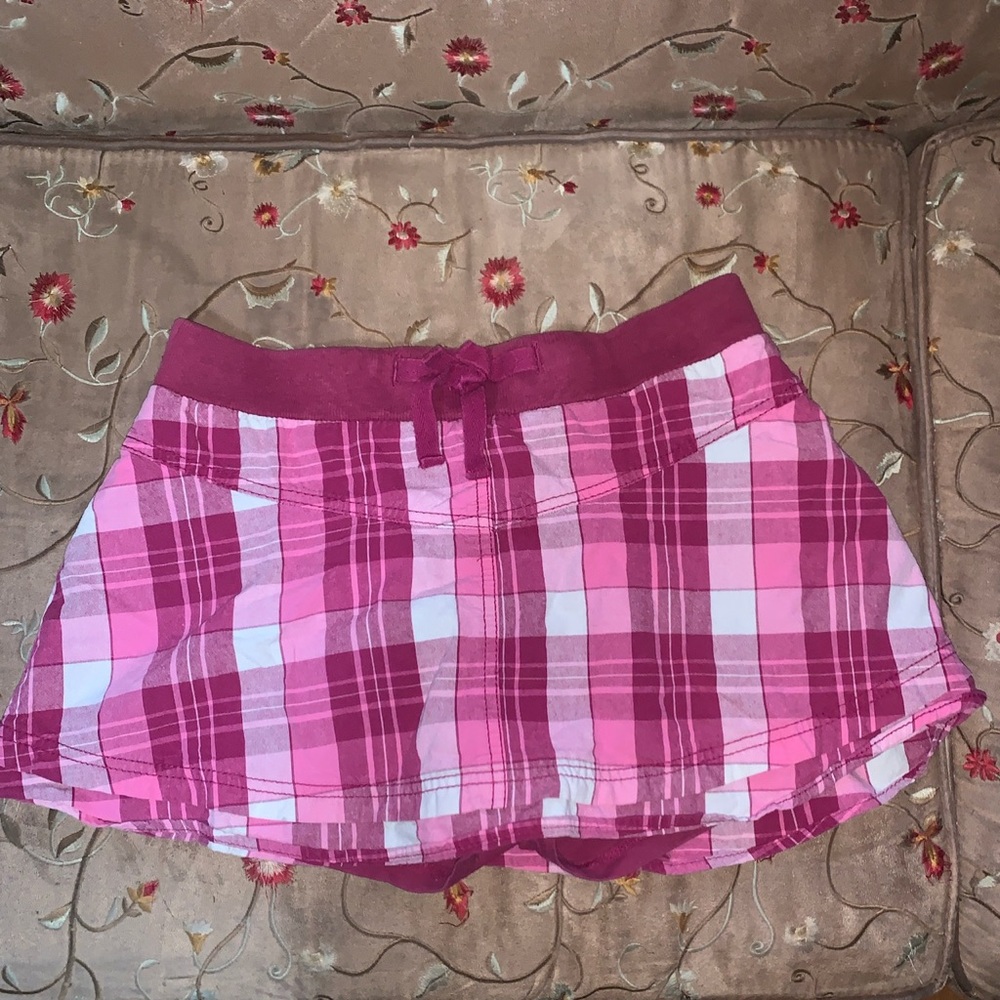 pink plaid micro mini y2k skirt with shorts